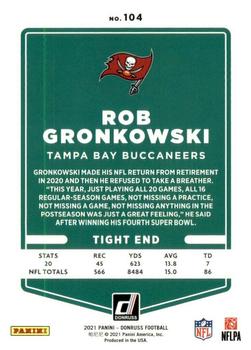 2021 Donruss #104 Rob Gronkowski Back