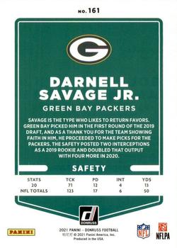 2021 Donruss #161 Darnell Savage Jr. Back