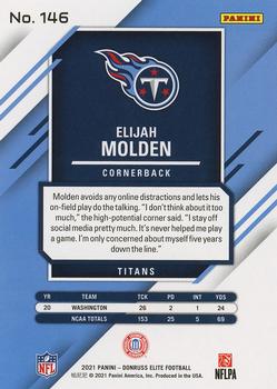 2021 Donruss Elite - Green #146 Elijah Molden Back