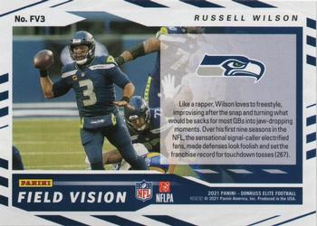 2021 Donruss Elite - Field Vision Green #FV3 Russell Wilson Back