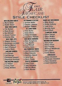 1997 Flair Showcase - Checklists #NNO Style Checklist Back