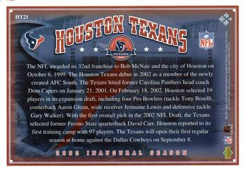 2002 Upper Deck Houston Texans Inaugural Season #HT21 Reliant Stadium Back