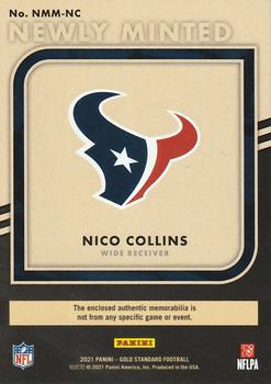 2021 Panini Gold Standard - Newly Minted Memorabilia #NMM-NC Nico Collins Back