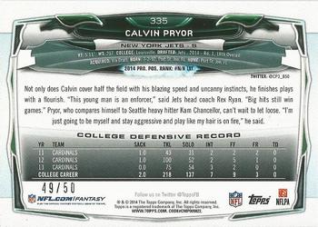 2014 Topps - Power Players Green Exchange #335 Calvin Pryor Back