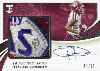 2021 Panini Immaculate Collection Collegiate - 2020 Immaculate Collegiate Football - Premium Patches Rookie Autographs Bowl Logo 3 #129 Quartney Davis Front