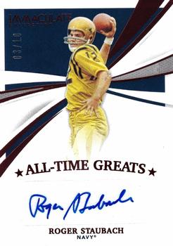 2021 Panini Immaculate Collection Collegiate - All-Time Greats Signatures Ruby #ATG-RS Roger Staubach Front