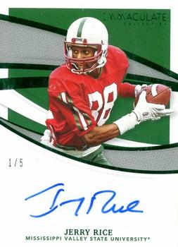 2021 Panini Immaculate Collection Collegiate - Immaculate Ink Emerald #II-JR Jerry Rice Front