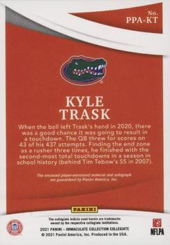 2021 Panini Immaculate Collection Collegiate - Premium Patches Rookie Autographs Bowl Logo 1 #PPA-KT Kyle Trask Back