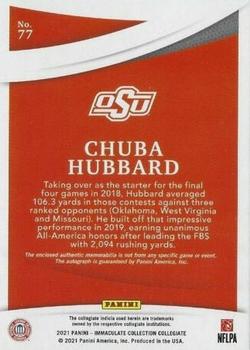 2021 Panini Immaculate Collection Collegiate - Rookie Patch Autographs Laundry Tag Brand Logo #77 Chuba Hubbard Back