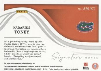 2021 Panini Immaculate Collection Collegiate - Signature Moves #SM-KT Kadarius Toney Back