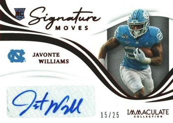 2021 Panini Immaculate Collection Collegiate - Signature Moves Ruby #SM-JW Javonte Williams Front