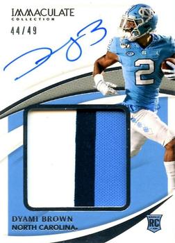 2021 Panini Immaculate Collection Collegiate - Premium Patches Rookie Autographs #PPA-DB Dyami Brown Front