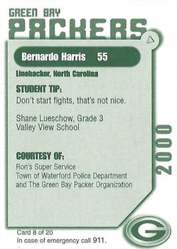 2000 Green Bay Packers Police - Ron's Super Service, Town of Waterford Police Department #8 Bernardo Harris Back