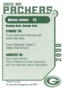 2000 Green Bay Packers Police - Ron's Super Service, Town of Waterford Police Department #11 Dorsey Levens Back