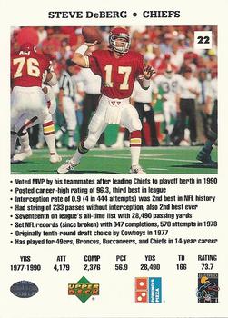 1991 Upper Deck Domino's The Quarterbacks #22 Steve DeBerg Back