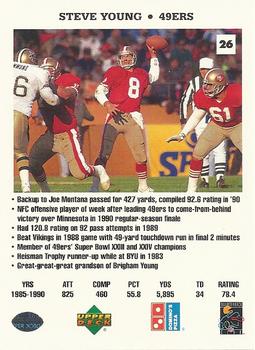 1991 Upper Deck Domino's The Quarterbacks #26 Steve Young Back