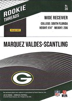 2018 Donruss - Rookie Threads Green #36 Marquez Valdes-Scantling Back