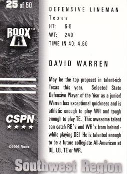 1996 Roox Prep Stars MW/SW - Southwest Region #25 David Warren Back