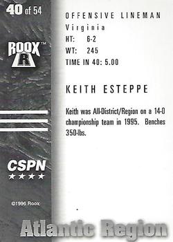 1996 Roox Prep Stars AT/EA/SE - Atlantic Region #40 Keith Esteppe Back