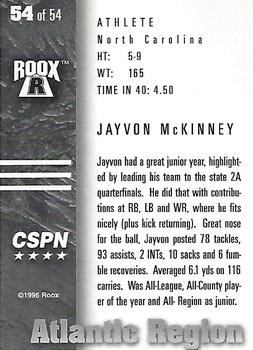 1996 Roox Prep Stars AT/EA/SE - Atlantic Region #54 Jayvon McKinney Back