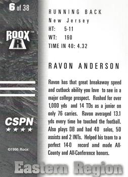 1996 Roox Prep Stars AT/EA/SE - Eastern Region #6 Ravon Anderson Back