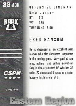 1996 Roox Prep Stars AT/EA/SE - Eastern Region #22 Greg Ransom Back