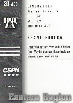 1996 Roox Prep Stars AT/EA/SE - Eastern Region #31 Frank Fodera Back