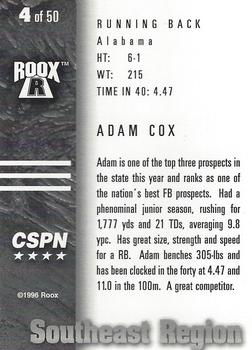 1996 Roox Prep Stars AT/EA/SE - Southeast Region #4 Adam Cox Back