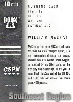 1996 Roox Prep Stars AT/EA/SE - Southeast Region #10 William McCray Back