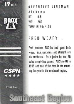 1996 Roox Prep Stars AT/EA/SE - Southeast Region #17 Fred Weary Back
