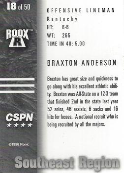1996 Roox Prep Stars AT/EA/SE - Southeast Region #18 Braxton Anderson Back