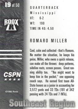 1996 Roox Prep Stars AT/EA/SE - Southeast Region #19 Romaro Miller Back
