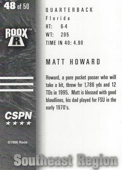 1996 Roox Prep Stars AT/EA/SE - Southeast Region #48 Matt Howard Back