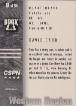 1996 Roox Prep Stars C/W - Western Region #9 David Carr Back