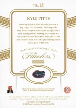 2021 Panini Flawless Collegiate #40 Kyle Pitts Back