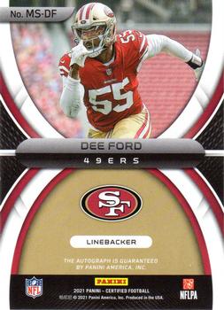 2021 Panini Certified - Mirror Signatures Blue #MS-DF Dee Ford Back