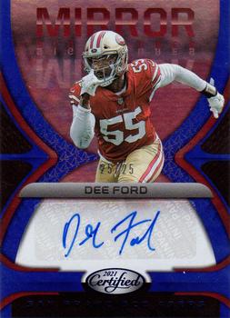 2021 Panini Certified - Mirror Signatures Blue #MS-DF Dee Ford Front