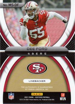 2021 Panini Certified - Mirror Signatures Bronze #MS-DF Dee Ford Back