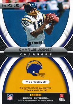 2021 Panini Certified - Mirror Signatures Red #MS-CJO Charlie Joiner Back