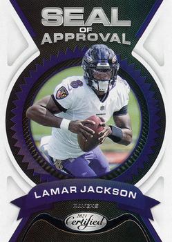 2021 Panini Certified - Seal of Approval #SA-4 Lamar Jackson Front