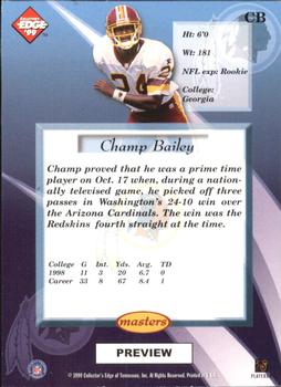 1999 Collector's Edge Masters - Foil Previews Silver #CB Champ Bailey Back