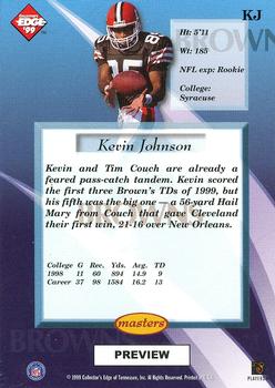 1999 Collector's Edge Masters - Foil Previews Silver #KJ Kevin Johnson Back