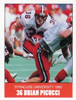 1992 Syracuse Orangemen Program Cards #4 Brian Picucci Front