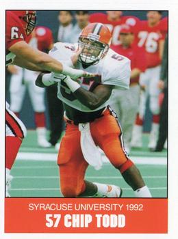 1992 Syracuse Orangemen Program Cards #12 Chip Todd Front