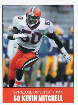 1992 Syracuse Orangemen Program Cards #14 Kevin Mitchell Front