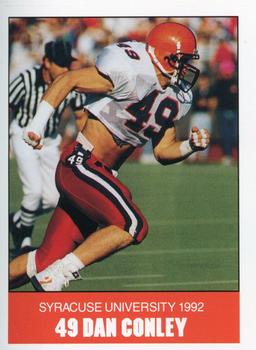 1992 Syracuse Orangemen Program Cards #16 Dan Conley Front