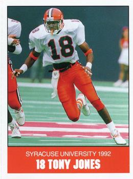 1992 Syracuse Orangemen Program Cards #24 Tony Jones Front