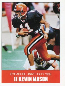 1992 Syracuse Orangemen Program Cards #36 Kevin Mason Front