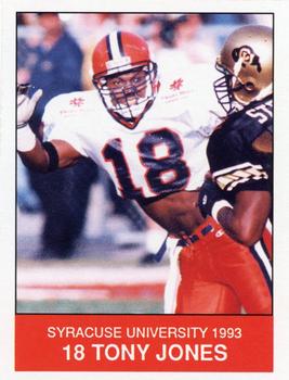1993 Syracuse Orangemen Program Cards #6 Tony Jones Front