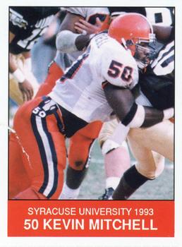 1993 Syracuse Orangemen Program Cards #7 Kevin Mitchell Front